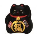 Gato 9cm. Hucha. Cor preta. Ele rejeita a má sorte