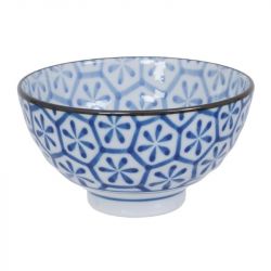 Cueco 12x6.5cm. Modelo: "Blanco-azul- Flores"