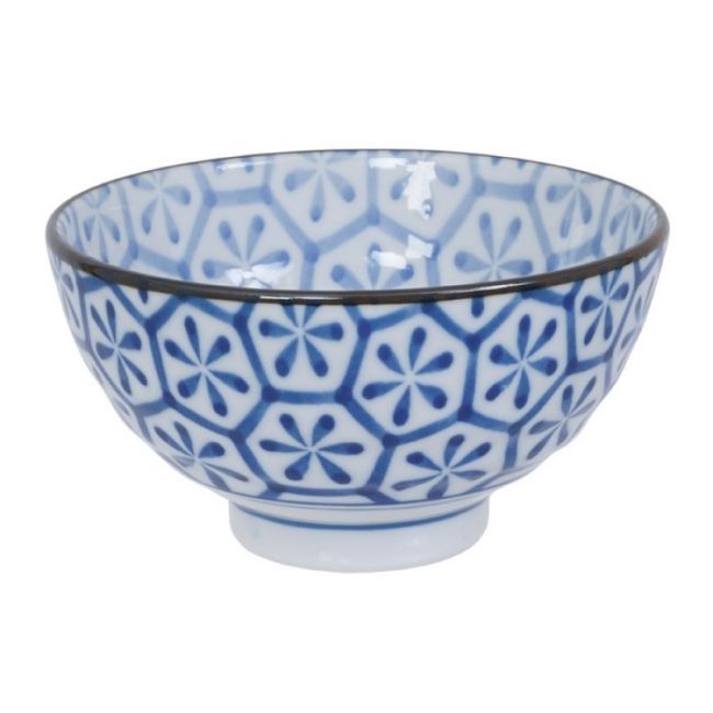 Cueco 12x6.5cm. Modelo: "Blanco-azul- Flores"