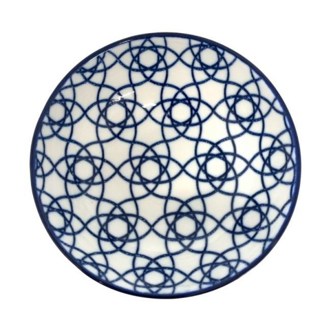 Prato para molho 9,5cm.Modelo:."estrela azul".