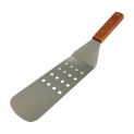 Espatula alongada com buracos "Teppan yaki" 36cm. Aço inoxidável.