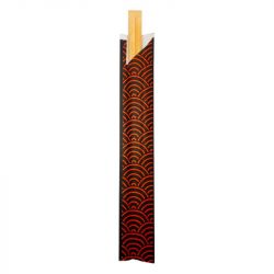 Palito de dente revestido de 21 cm.Modelo: "Leque vermelho".