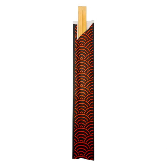 Palito de dente revestido de 21 cm.Modelo: "Leque vermelho".