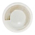 Placa redonda Hondo 21x4cm. Porcelana. "Blanco-Marron.