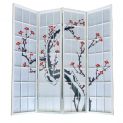 Tela de 4 painéis "White Sakura" 175x176cm