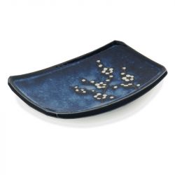 Porcelana retangular Plato 22x15cm - azul Soshun