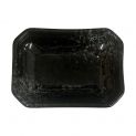 Molheira Funda Rectangular 9x6cm Porcelana "Preto-Cinzento"