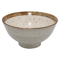 Tigela 16x8cm.Modelo de porcelana: "borda branca marrom"