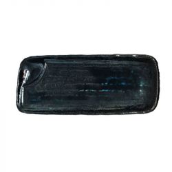 Placa retangular 35x9/14CM Porcelana "Black-Azul"