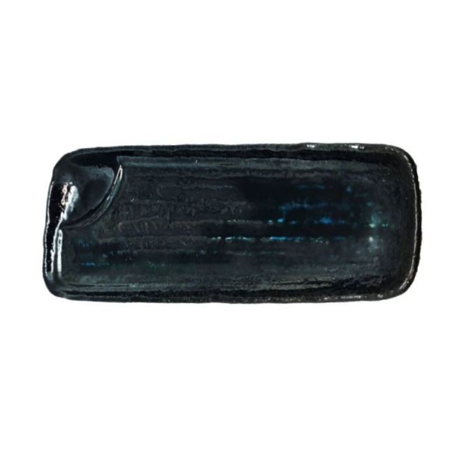 Placa retangular 35x9/14CM Porcelana "Black-Azul"