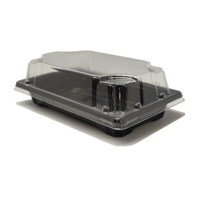 Pacote retangular com tampa 14x8cm (0,2) preto 50un