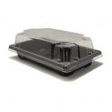 Pacote retangular com tampa 14x8cm (0,2) preto 50un