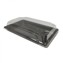 Recipiente Retangular com Tampa 21x13cm (1,5) Preto 50 unidades