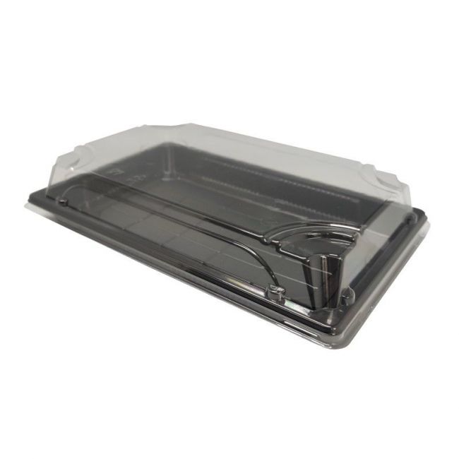 Recipiente Retangular com Tampa 21x13cm (1,5) Preto 50 unidades