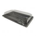 Recipiente Retangular com Tampa 21x13cm (1,5) Preto 50 unidades