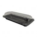 Recipiente Retangular com Tampa 22x9cm (0,6) Preto 100 unidades