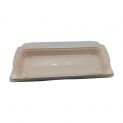 Recipiente retangular com tampa (23x10cm) ECO Bagazo 50un