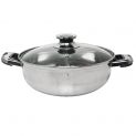 OLLA P/FONDUE 2 DIVISÕES TAPA CRISTAL 26CM