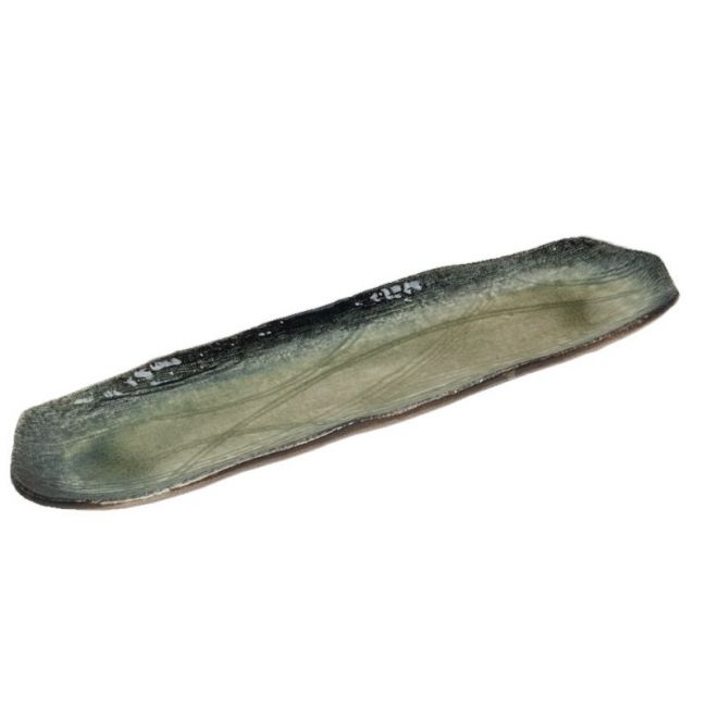 Placa retangular 33,5x8,5cm. Porcelana "Verde"
