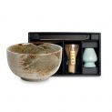 SET PARA CUENCO 13X7CM, ESCOBILLA, SOPORTE E CUCHARA "Hikari"