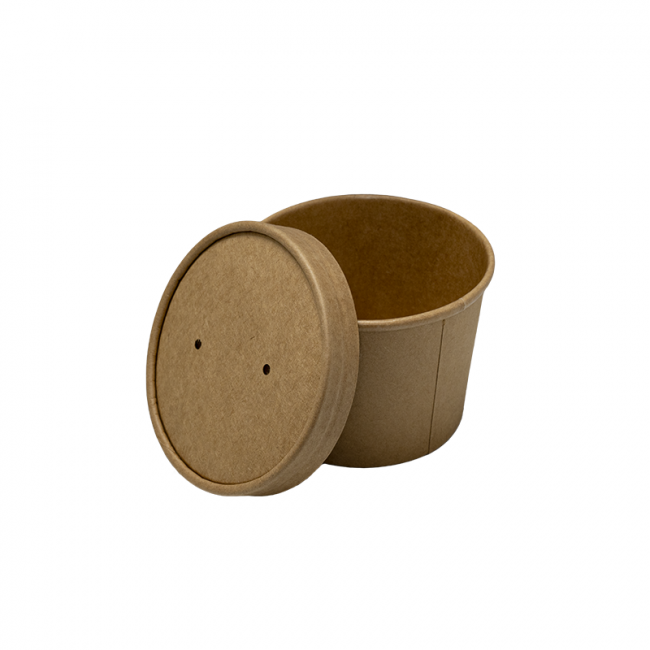 Embalagem kraft com tampa de sopa (350ml)