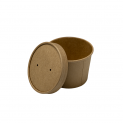 Embalagem kraft com tampa de sopa (350ml)