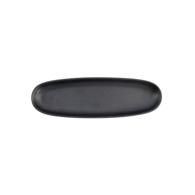 Prato oval de porcelana "Yuzu Preto" (40,5x13cm)