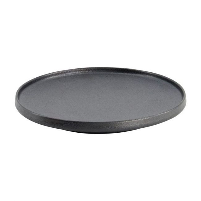 Porcelana Redondo Placa "preto rápido"(20,5X2,5 cm)