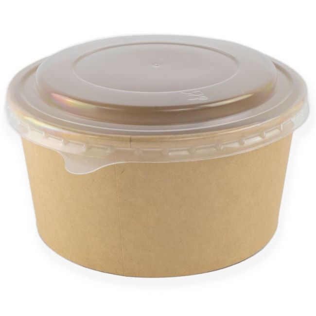 Recipientes com Tampa Kraft 1000ml 50 unidades