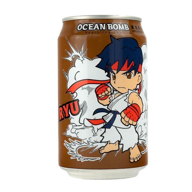 Beber com sabor a gás chá vermelho e maçã (OCEAN BOMB) 330ml