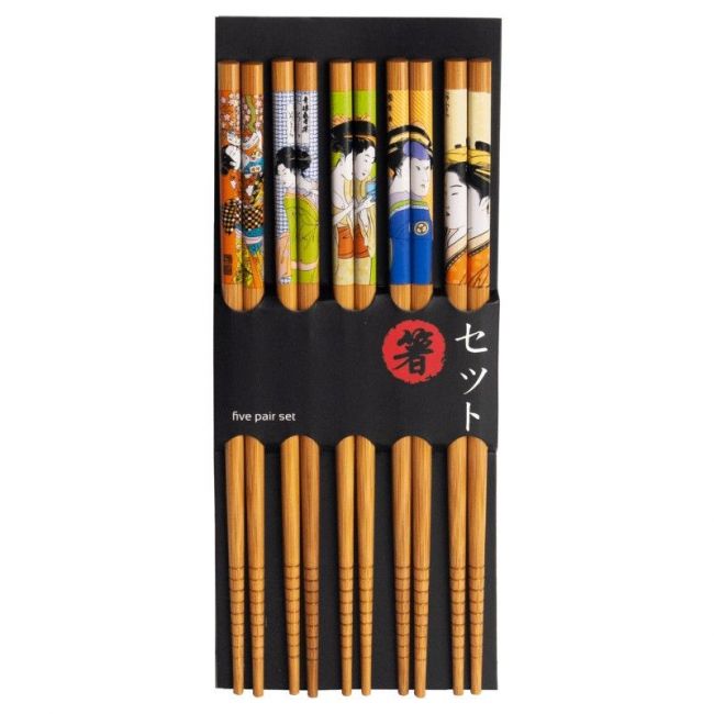 Pauzinhos de gueixa 22,5 cm 5 pares