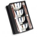 Conjunto de 4 tigelas 11,5cm Porcelana e varas "Blanco-Azul-Marron"