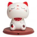 Figura solar: Gato de sorte branca "olhos fechados" 10cm