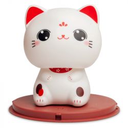 Figura solar: Gato da sorte branco "olhos abertos" 10cm