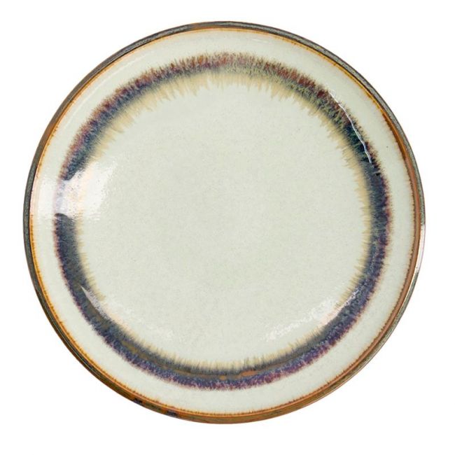 Placa redonda 16,5 centímetros de porcelana "Wasabi bege"