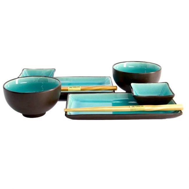 Conjunto de mesa de porcelana verde