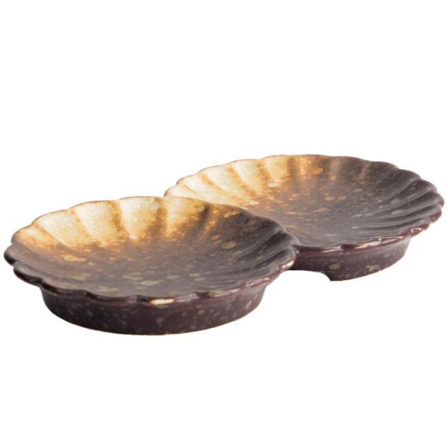 Placa dupla concha "Edo Brown" (14x8,5cm)
