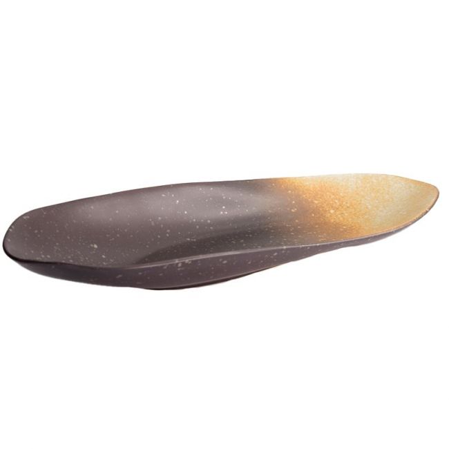 Porcelana retangular Plato "Edo Brown" (46x17.5cm)