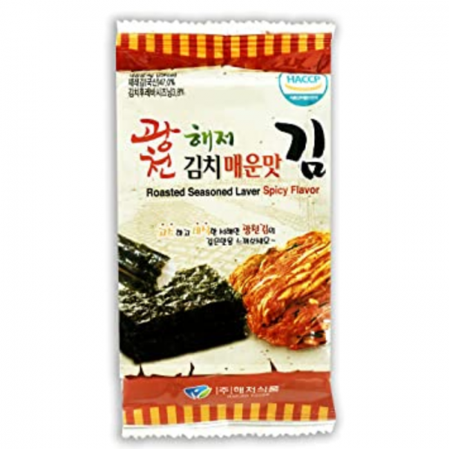 Lanche de algas kimchi torradas e temperadas (HAEJEO) 4g