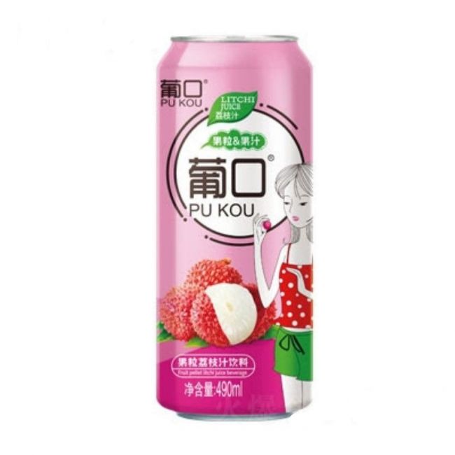 Bebida refrescante de lichia (PU KOU) 490ml