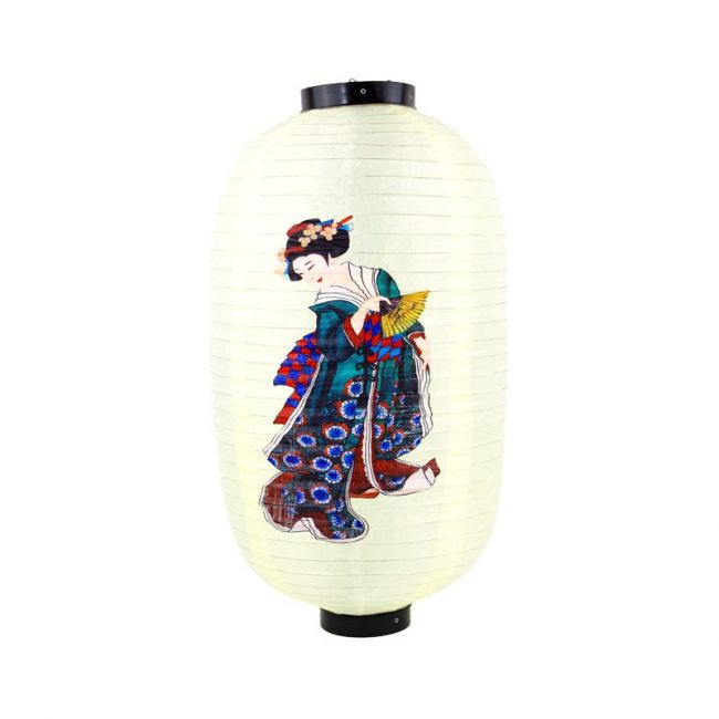 Lâmpada amarela japonesa 50x28cm "Geisha"
