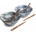 SET 2 CUENCOS 21cm PORC+2 PALILLOS+2 "Dragon" KEYS"