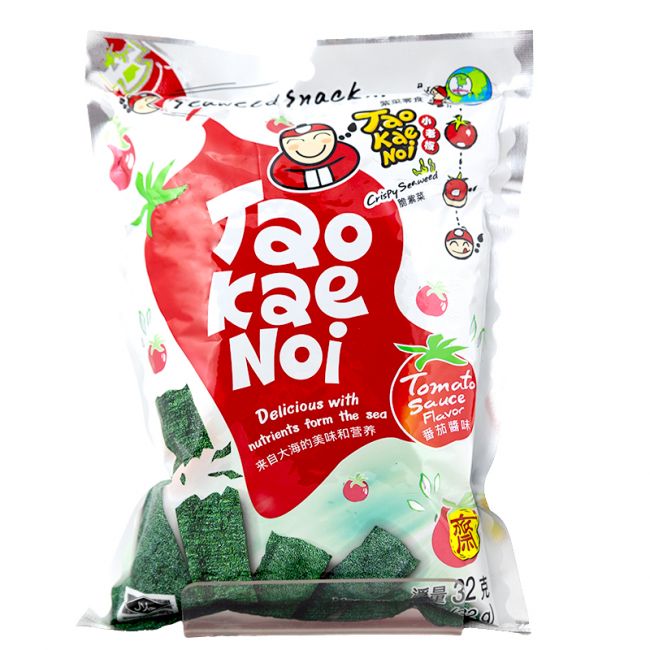 Lanche de algas marinhas com sabor molho de tomate (TAOKAENOI) 32g