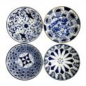 SET 4 CUENCOS 15x7CM.  PORC. "azules"