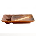 PLAT.RECT.DIV.21x13,5CM PORC."chocolate"