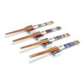 Conjunto de 4 pauzinhos e suportes "Motivos japoneses"