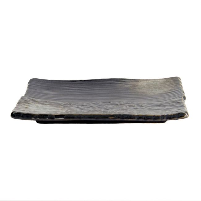 Placa de porcelana retangular 21x14,5cm "preto"