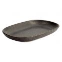 Placa oval 19x13cm porcelana "Onyx Noir"