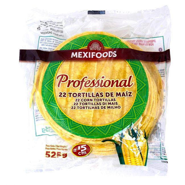 22 Tortilos de milho 15cm MEXIFOODS 525g