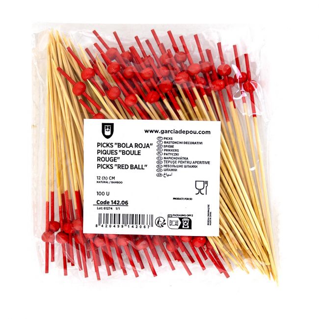 Tinta de bambu "vento vermelho" 12cm (100un)